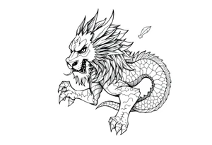 Lion dragon tattoo idea