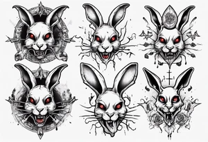 bloody satanic rabbit tattoo idea