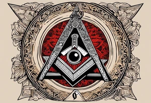 Memorial with the Masonic logo that say James A Hilbert  06/18/37 to 01/04/20 tattoo idea