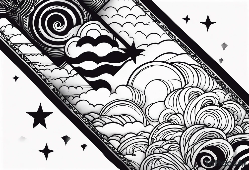 sleeve with clouds tattoo idea