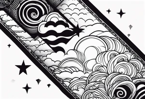 sleeve with clouds tattoo idea