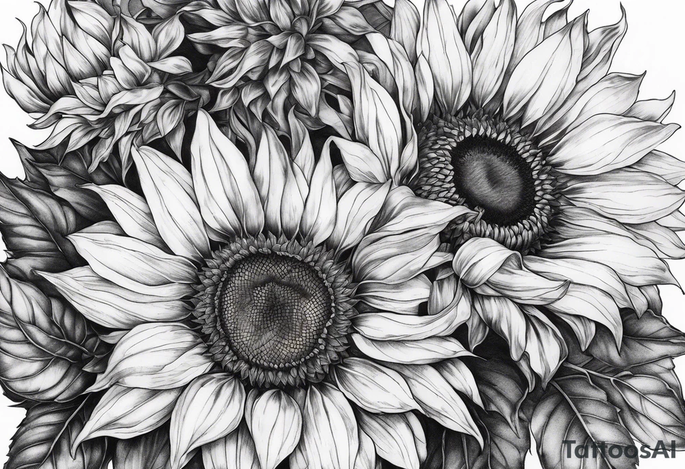 Sunflower corner tattoo idea