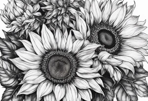 Sunflower corner tattoo idea
