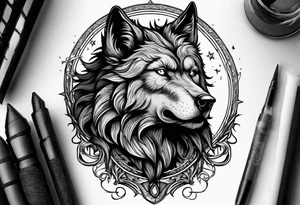 a transforming werewolf howling at the moon tattoo idea