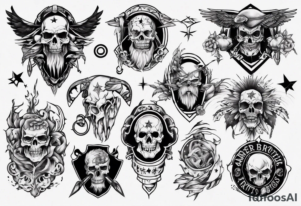 american
brothers tattoo idea