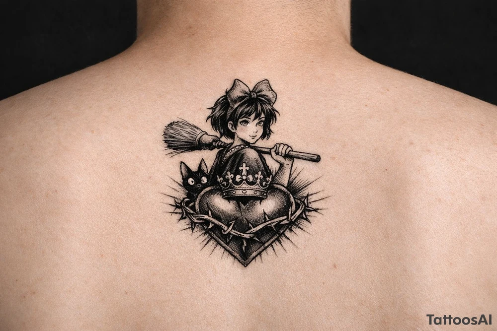 Kiki with heart and crown tattoo idea