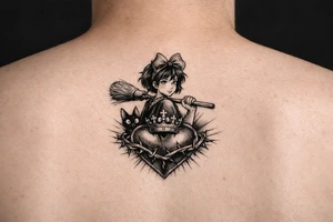 Kiki with heart and crown tattoo idea