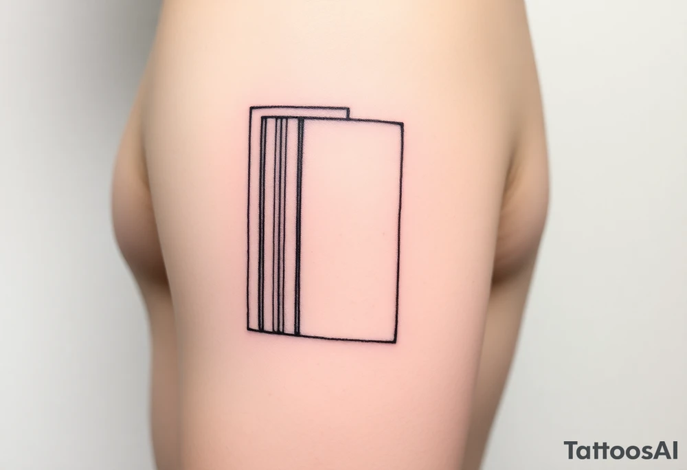 I want a minimal architectural fragment.
One consistent line weight, no shading, no symbolism.
A partial frame with internal parallel lines, open edges, and visible negative space.
It must feel unfinished by design.

on forearm, medium size

Base geometry

A partial rectangular frame, not closed.

Think:

Two long parallel vertical lines

One short horizontal line connecting them near the top

Bottom left open

This matters:

Frames imply structure

Open edges prevent completion

It reads as architectural, not symbolic

Internal system

Inside the frame:

4–7 vertical parallel lines

Uneven spacing (measured irregularity)

One line slightly interrupted or offset

No curves yet. Keep it disciplined. tattoo idea
