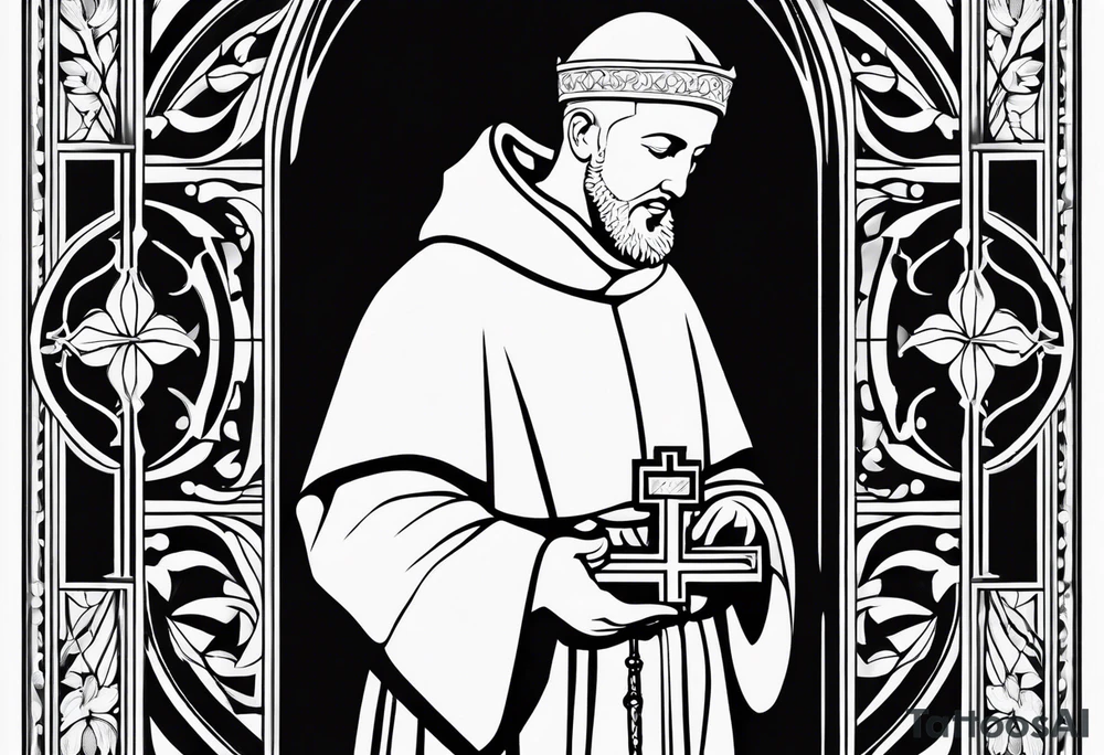 a silhouette of st francis of asissi tattoo idea