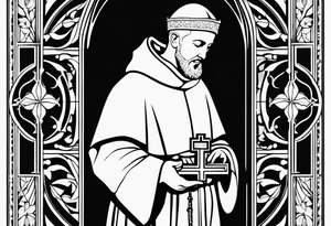 a silhouette of st francis of asissi tattoo idea