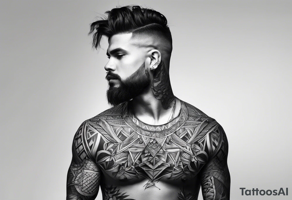 full arm tattoo black work tattoo idea