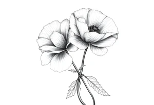 Violet and poppy tied together tattoo idea