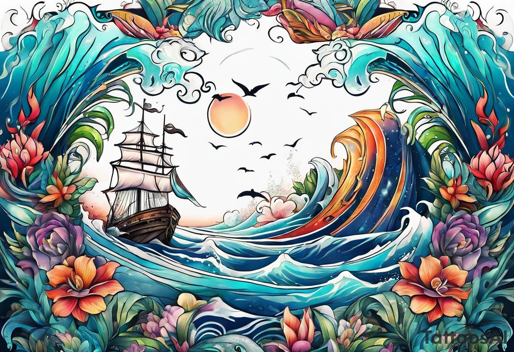 Ocean vibes tattoo idea