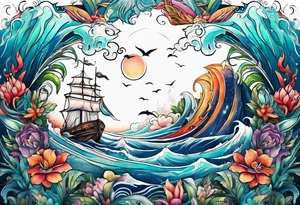 Ocean vibes tattoo idea