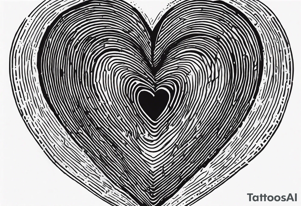 Finger print heart tattoo idea