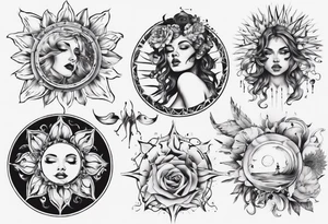 Wasser Nymphe Sonne tattoo idea
