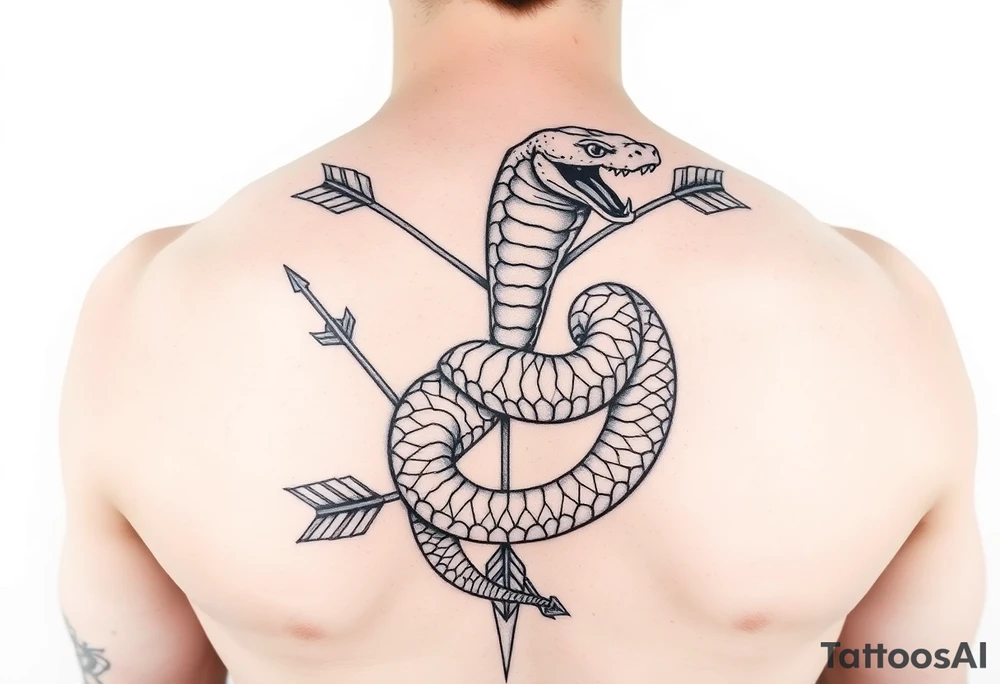 snake with arrow with around chest
, tattoo idea