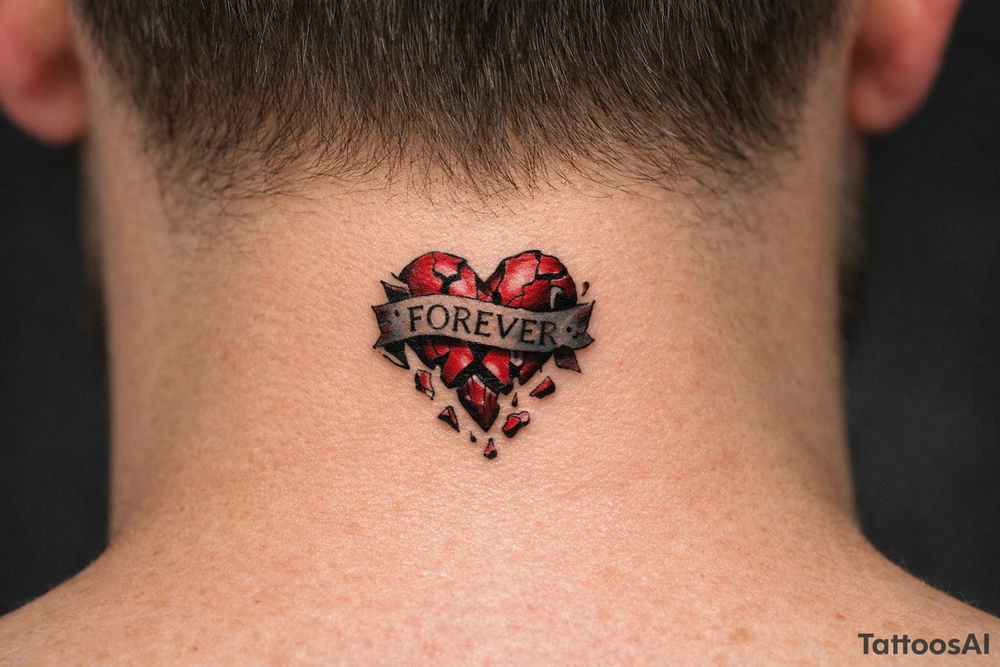 A realistic heart falling apart for believing forever might be real tattoo idea