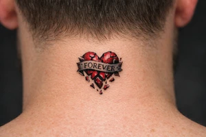 A realistic heart falling apart for believing forever might be real tattoo idea