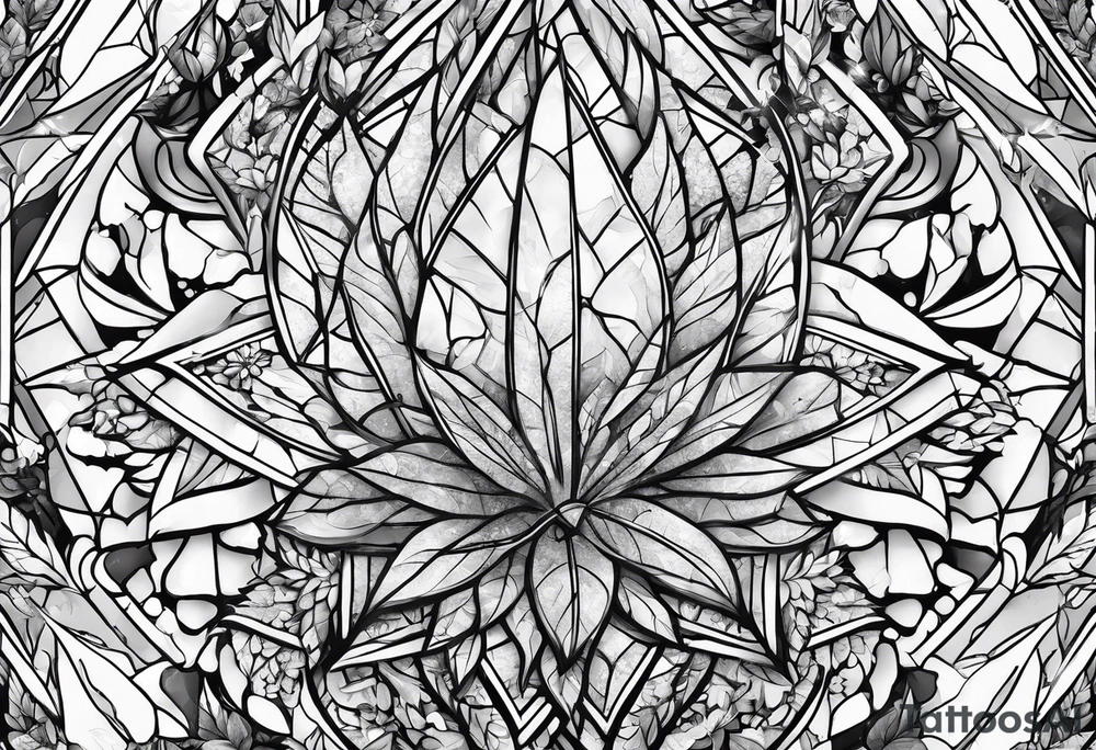 Broken glass and weed tattoo idea