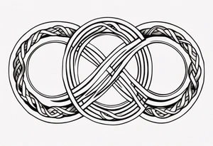 Five intertwined infinity symbols tattoo idea