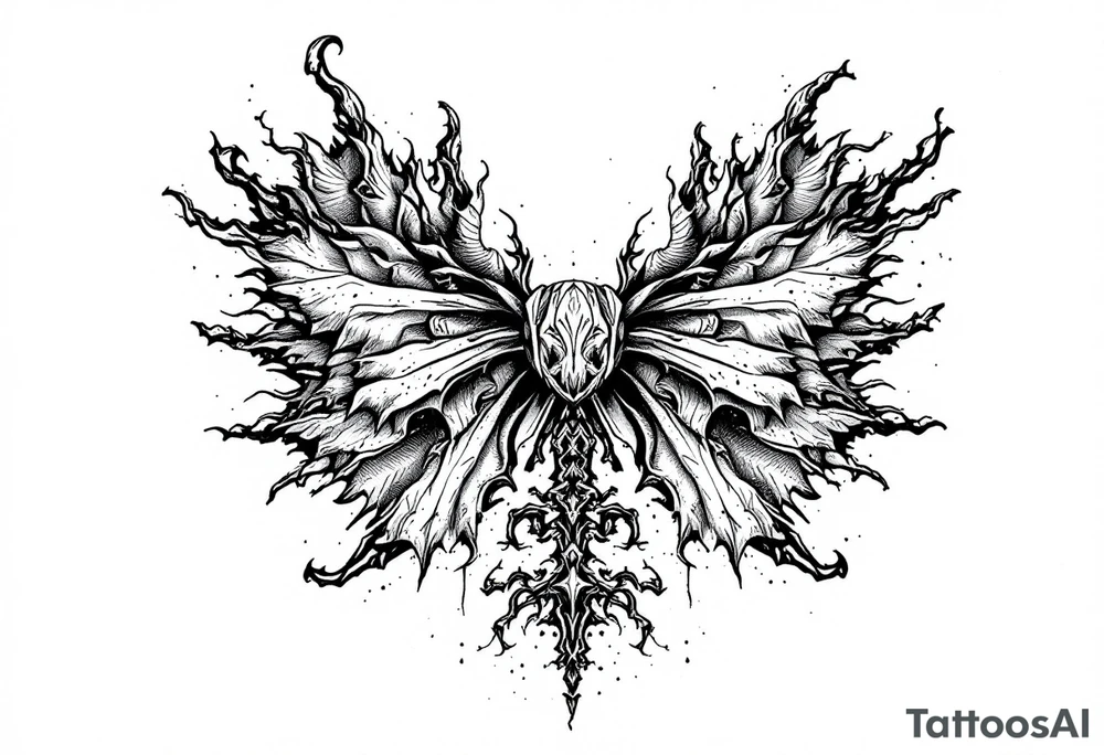 A Gothic looking bow tie tattoo idea