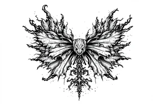 A Gothic looking bow tie tattoo idea