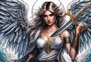 Angel with a sword tattoo idea