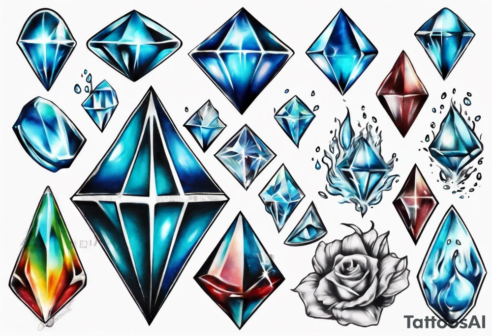 water diamond tattoo idea