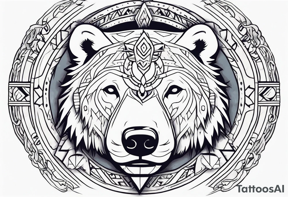 Snow bear shaman tattoo idea