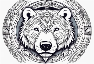 Snow bear shaman tattoo idea