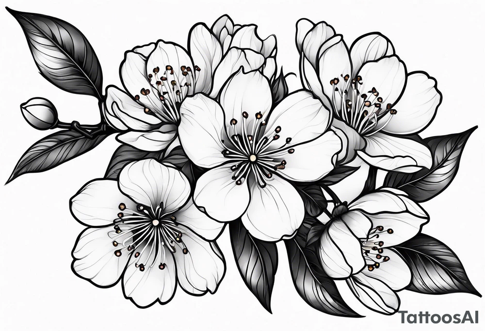 single cherry blossom flower tattoo idea