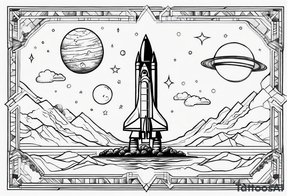 Rocket Ship Adventure tattoo idea