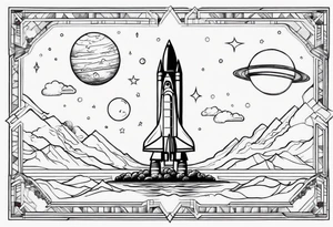 Rocket Ship Adventure tattoo idea