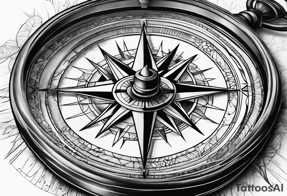 Broken compass tattoo idea
