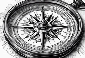Broken compass tattoo idea