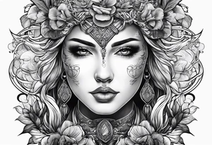 sleeve tattoo - courage, wisdom, temperance, justice tattoo idea