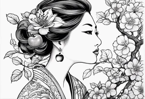 Mother/daughter tattoo around theme “apple doesn’t fall far from the tree” tattoo idea