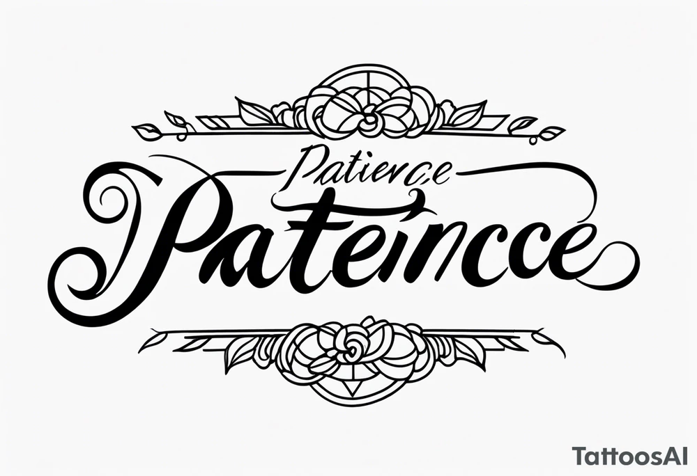 a small tattoo that says patience in cursive writing tattoo idea a small tattoo that says patience in cursive writing tattoo idea