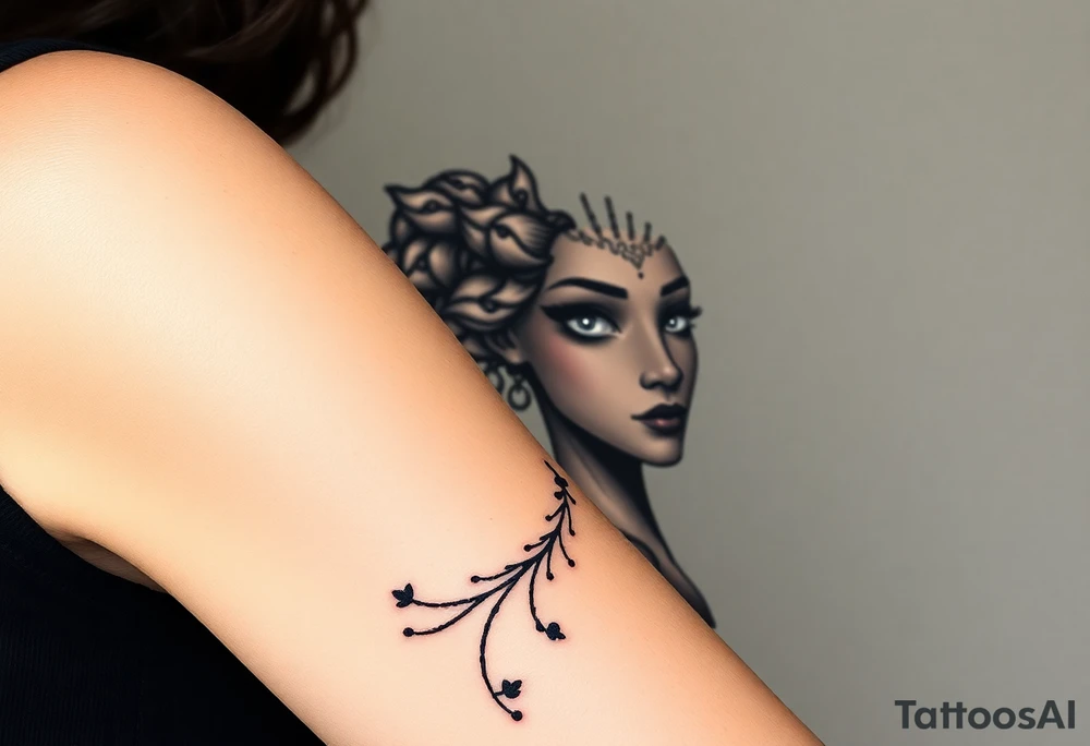 goddess with white eyes and afro tattoo idea