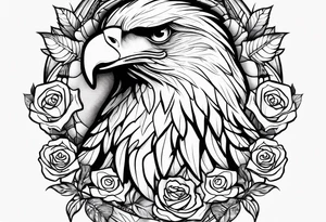 Eagle and rose tattoo idea