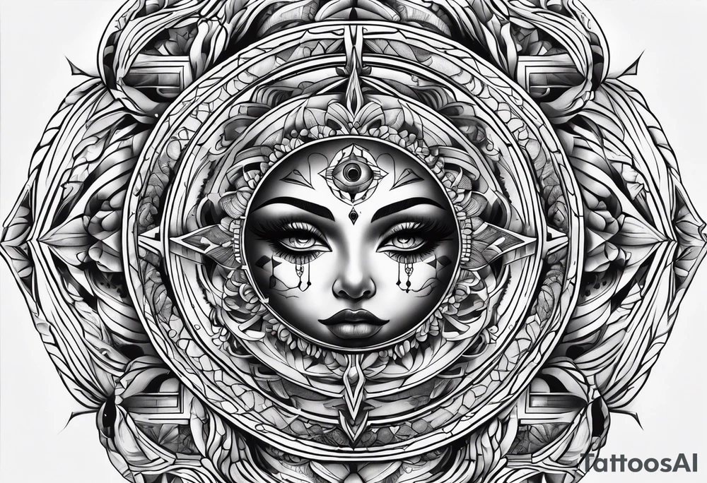 Dmt realm, third eye, spirits tattoo idea