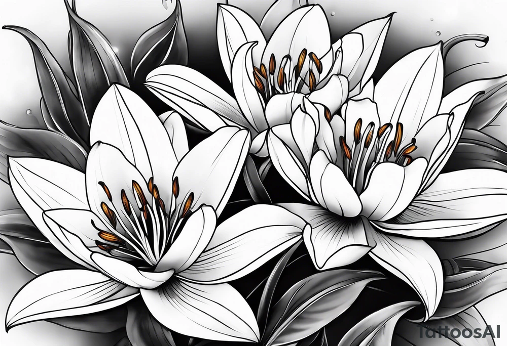 crane lillies tattoo idea