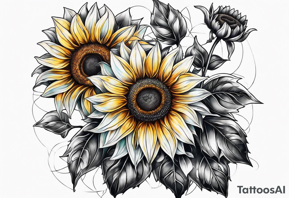 a sunflower tattoo idea
