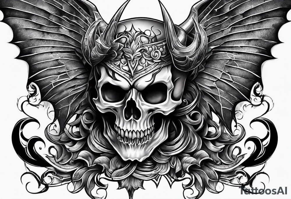 devil skull tattoo idea