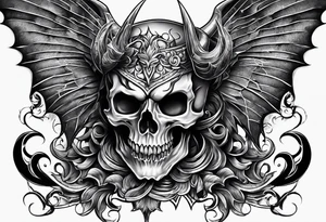 devil skull tattoo idea