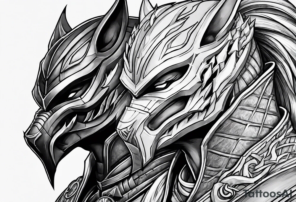 Subzero and Scorpion from Mortal Kombat. Scorpion as mean wolf. Subzero as calm wolf. tattoo idea