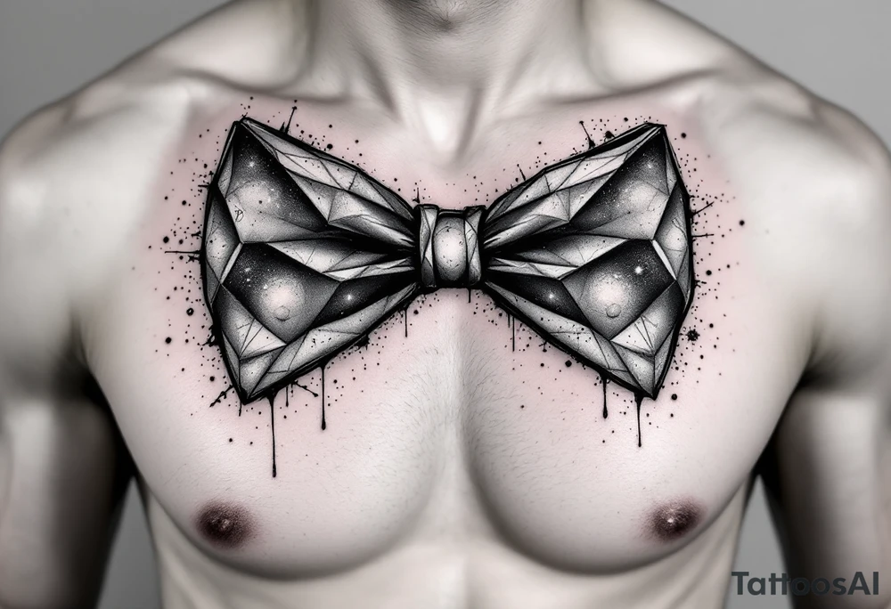 A bow tie made up of a universe tattoo idea