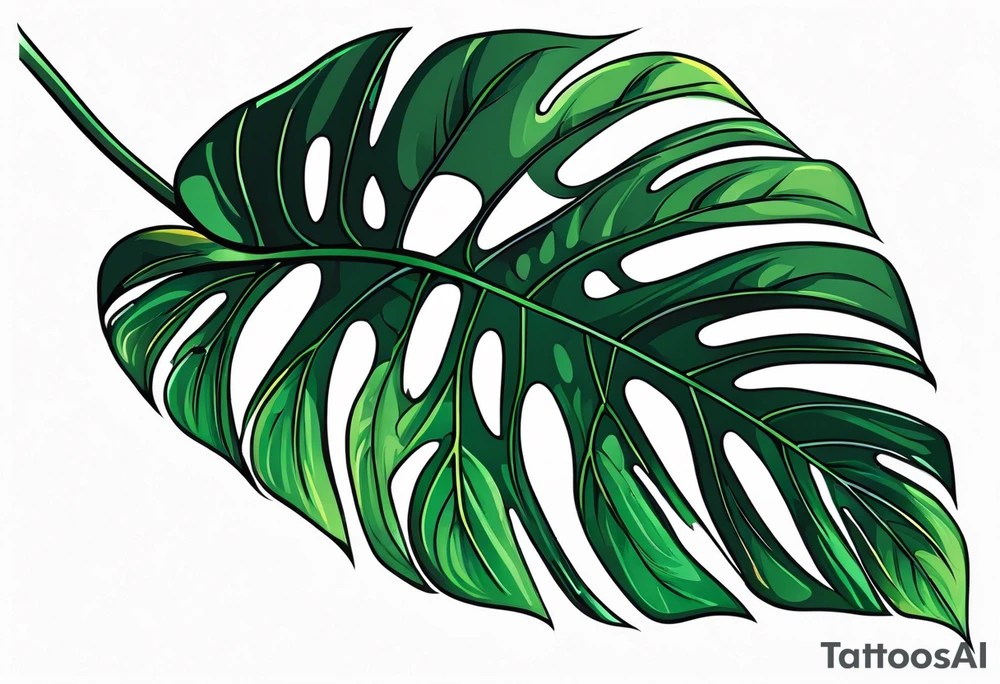 monstera leaf tattoo idea