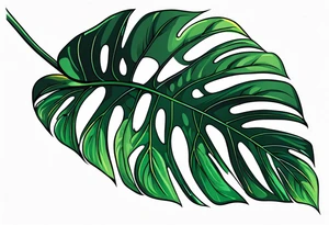 monstera leaf tattoo idea